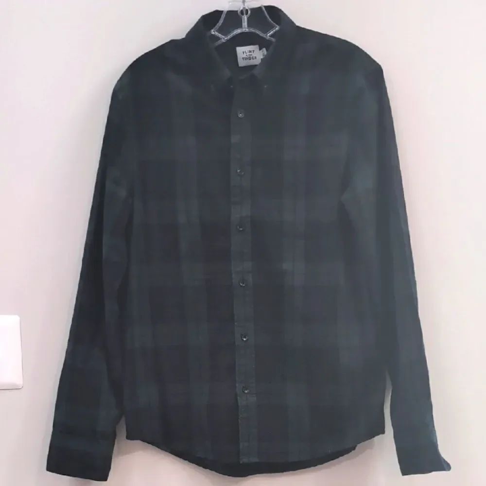 Flint And Tinder Green Blue Tartan Plaid Button Long Sleeve Shirt Sz S